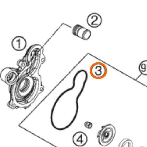 EMPAQUE DE TAPA DE BOMBA DE AGUA 450 SX-F
