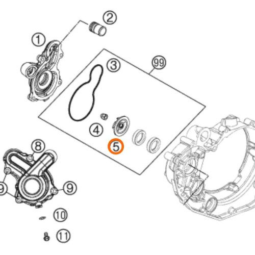 PROPELA DE BOMBA DE AGUA 450/505 SXF 07-12