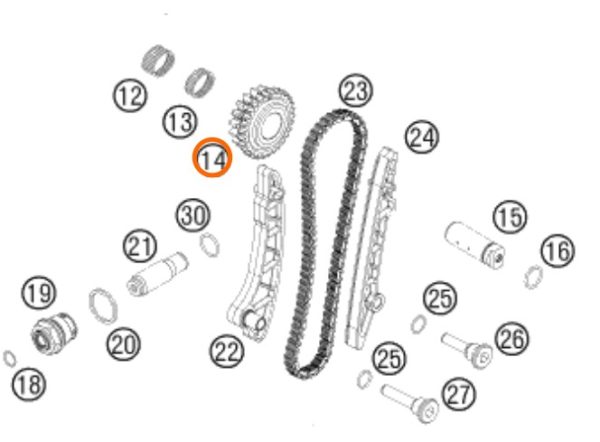 PIÑON DE DISTRIBUCION 450/505 SX F 07-11