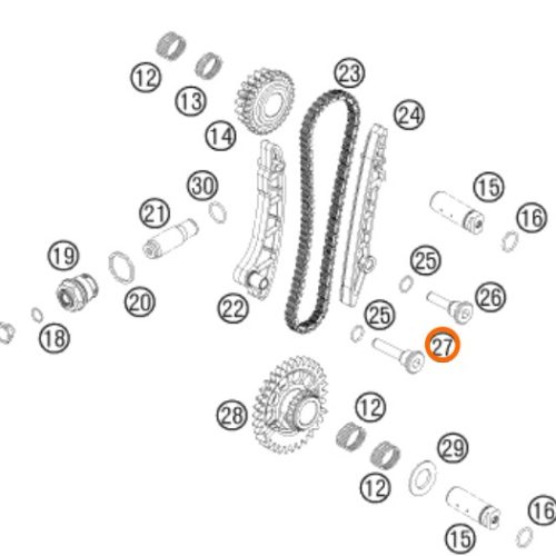 PERNO DE GUIA DE CADENILLA 450/505 SX F