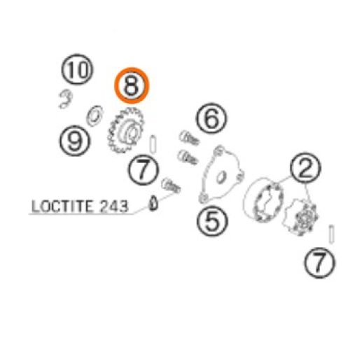 PIÑON DE BOMBA DE ACEITE 18T