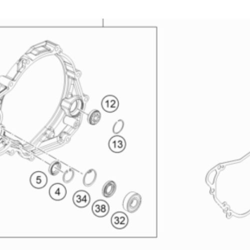 EMPAQUE DE TAPA DE EMBRAGUE 4T 250/350 SX F 14-15