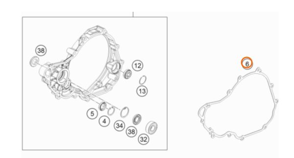 EMPAQUE DE TAPA DE EMBRAGUE 4T 250/350 SX F 14-15