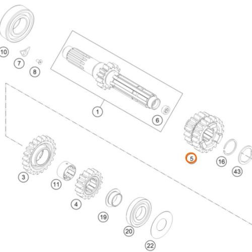 PIÑON DE 3RA/4TA EJE 1 250 SX-F 14-15