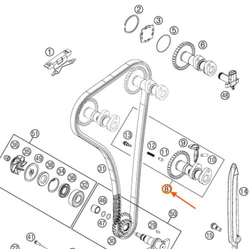 ARBOL DE LEVAS DE ESCAPE 250 SX-F 13-15