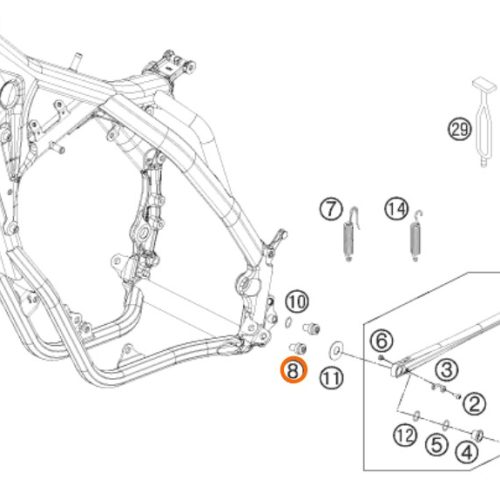 PERNO M10X12 DE PATA DE APOYO 08-10
