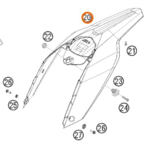 GUARDAFANGO POSTERIOR EXC NARANJA 08-11