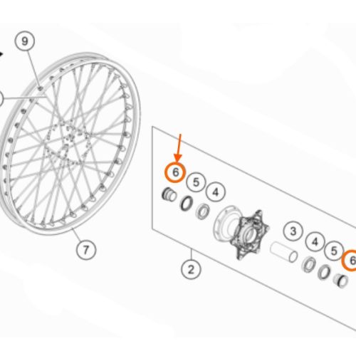 BUJE DE RUEDA DELANTERA SX-EXC