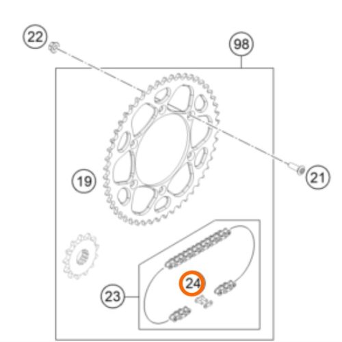 SEGURO DE CADENA 520 Z RING EXC 01-23