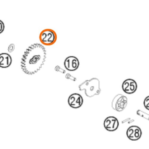 PIÑON DE BOMBA DE ACEITE 27T