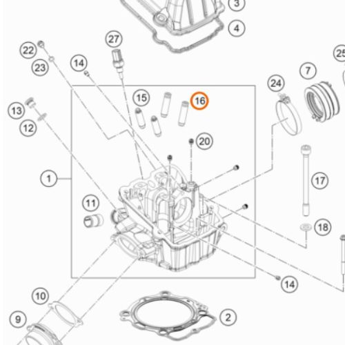 GUIA DE VALVULA DE ADMISION 450/500 EXC 12-16