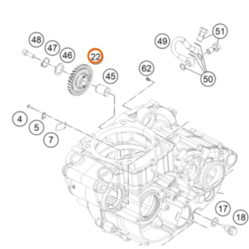 PIÑON DE BOMBA DE AGUA 29T 450/500 EXC 12-16