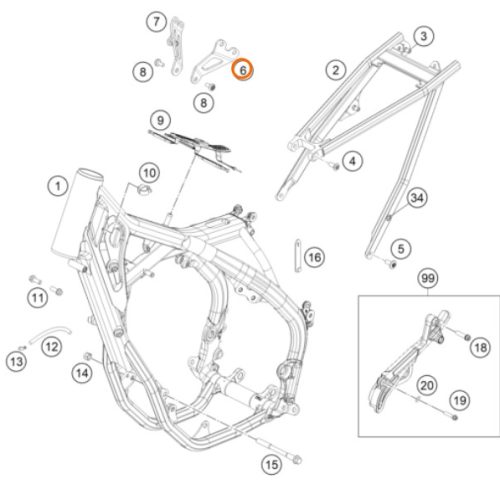 SOPORTE DE MOTOR 250 SX-F 2016