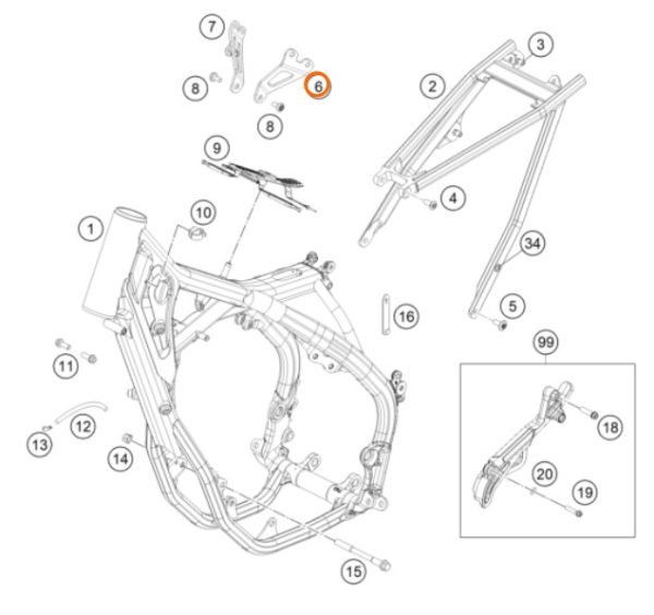 SOPORTE DE MOTOR 250 SX-F 2016