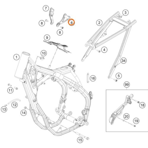 SOPORTE DE MOTOR IZQUIERDO 250 SX-F 17-18