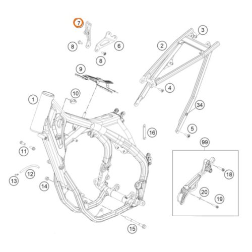 SOPORTE DE MOTOR 250 SX-F 2016