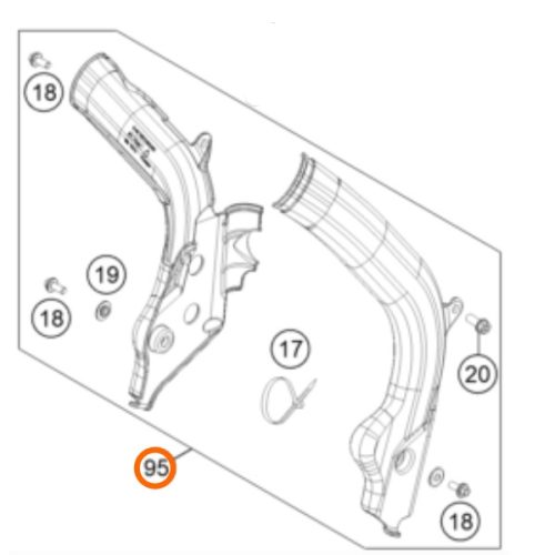 PROTECTOR DE CHASIS SX/EXC 16-18 NEGRO