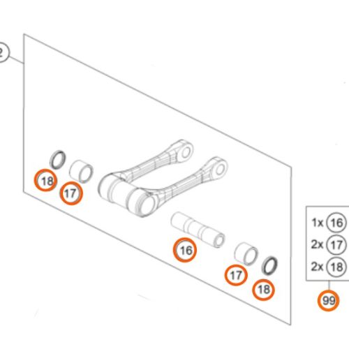 KIT DE REPARACION SUSPENSION SX 16-21
