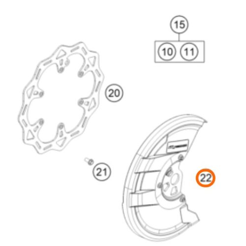 PROTECTOR DE DISCO DE FRENO DEL SX/EXC 16-21