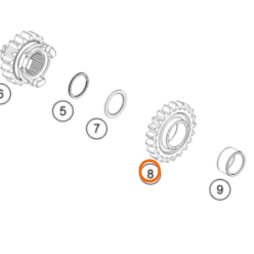 PIÑON DE 5TA EJE 1 250 SX-F 16-18