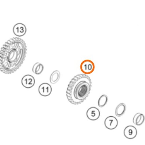 PIÑON DE 4TA EJE 2 250 SX-F 16-17