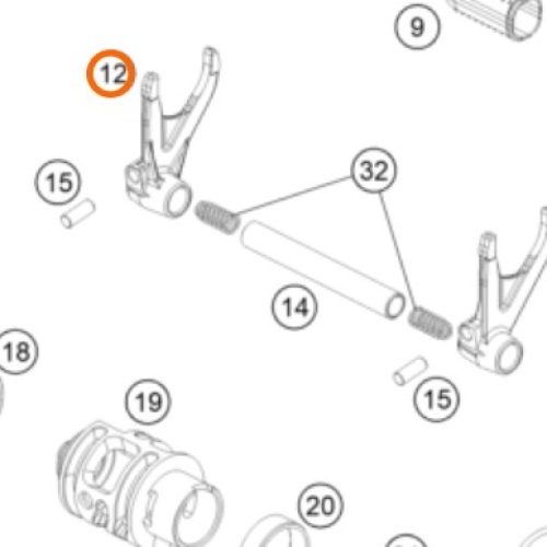 HORQUILLA DE CAMBIOS 1/3 250 SX-F 16-17