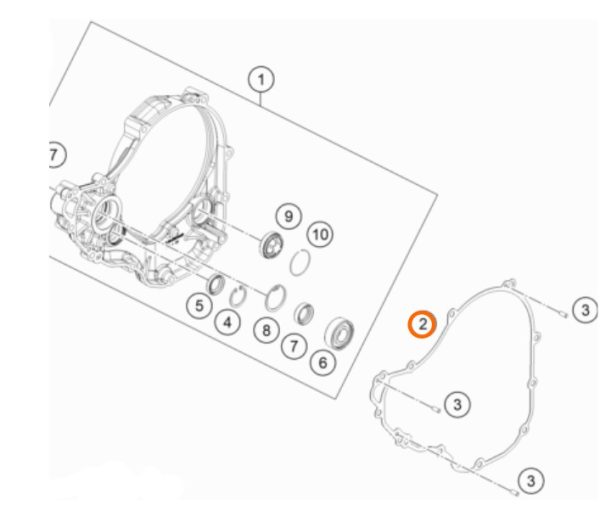 EMPAQUE DE TAPA DE EMBRAGUE  4T 350 EXC-F 20-23