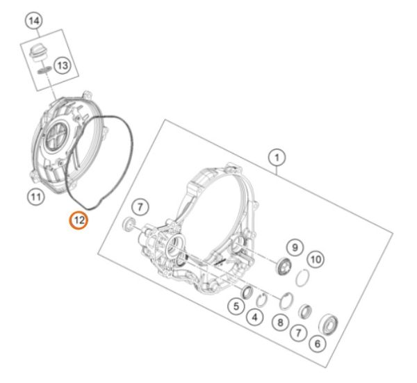 O RING DE TAPA DE EMBRAGUE 250/350 SX F 16-18 79230027000
