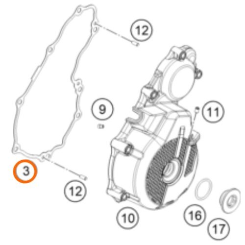 EMPAQUE DE TAPA DE ENCENDIDO 250/350 SX-F 16-18