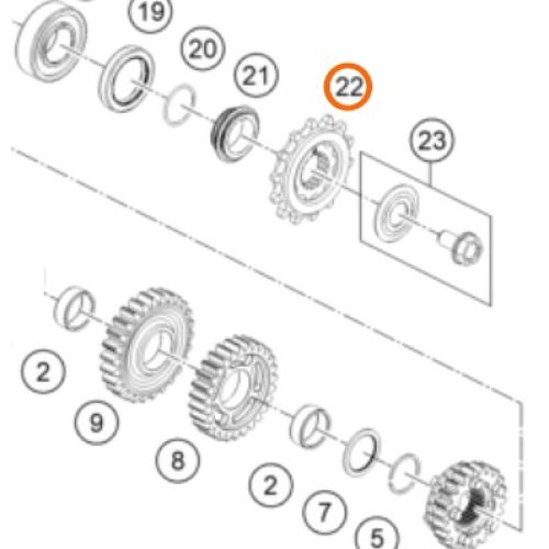 PIÑON MOTRIZ 14T SX/EXC 01-21