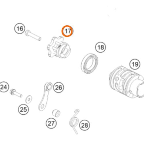 SOPORTE DE SELECTOR DE CAMBIOS 250 SX-F/EXC-F 16-19