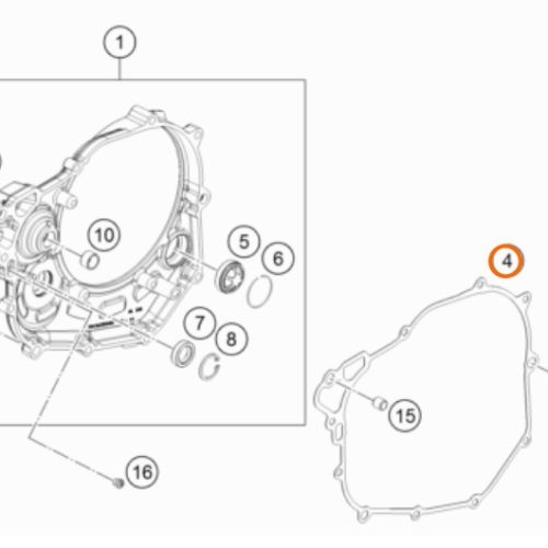 EMPAQUE DE TAPA DE EMBRAGUE  4T 450 SX-F 16-18