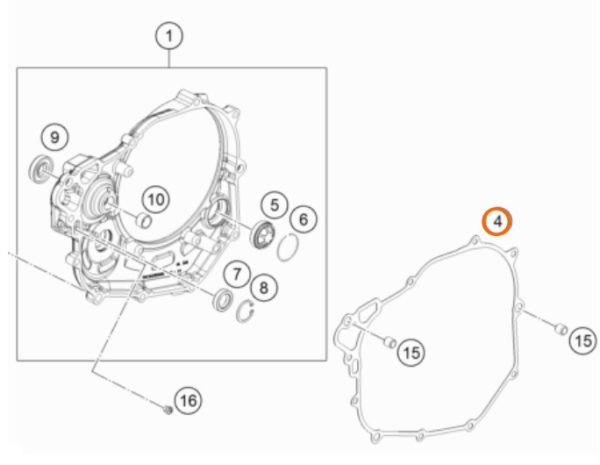 EMPAQUE DE TAPA DE EMBRAGUE  4T 450 SX-F 16-18