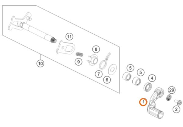PATA DE CAMBIOS 4T 450/500 SX F/EXC F 16-21