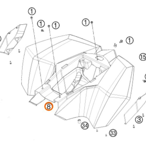 GUARDAFANGO POSTERIOR 505 SX ATV 2012