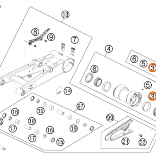 PISTA DE RODILLO EJE POSTERIOR ATV