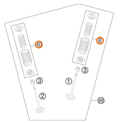 KIT DE SIMBRAS DE VALVULA 450/525 EXC 02-08