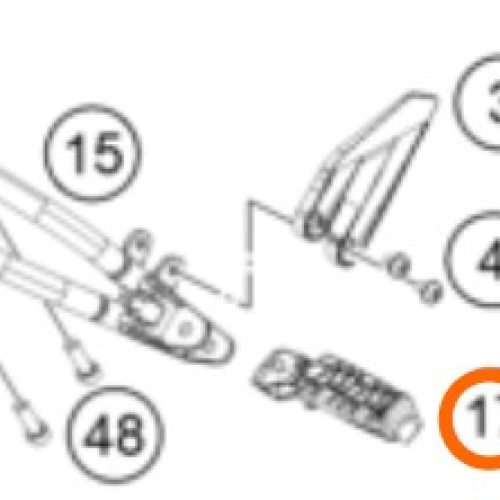 ESTRIBO POSTERIOR IZQ 200/390/250 DUKE