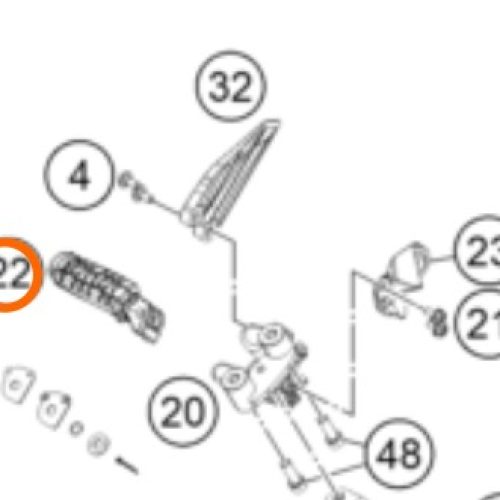 ESTRIBO POSTERIOR DER 200/390/250 DUKE