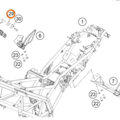 PLATINA DE ESTRIBO POSTERIOR 200/390 DUKE 12-15