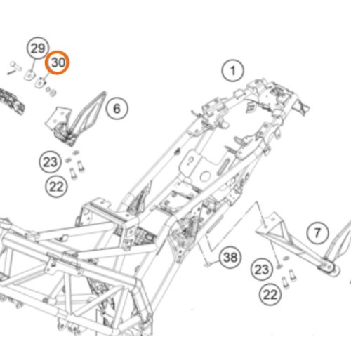 PLATINA DE ESTRIBO POSTERIOR 200/390 DUKE 12-15