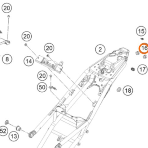 AMORTIGUADOR DE CAUCHO 200/390 DUKE/RC