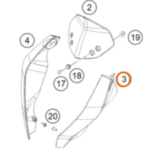 MASCARILLA DE FARO IZQUIERDA 200/390 DUKE BLANCO