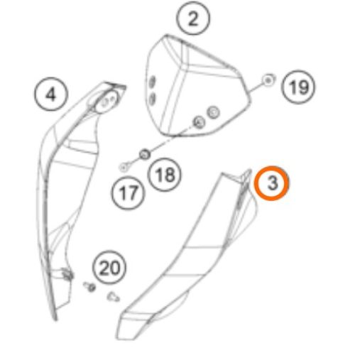 SPOILER DELANTERO IZQUIERDO 390 DUKE NEGRO