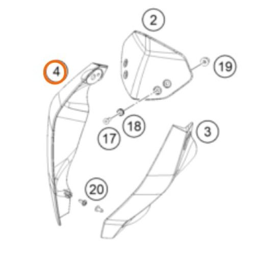MASCARILLA DE FARO DERECHA 200/390 DUKE BLANCO