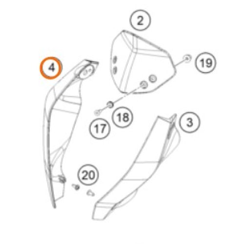 MASCARILLA DE FARO DER. NARANJA 200 DUKE 17-20