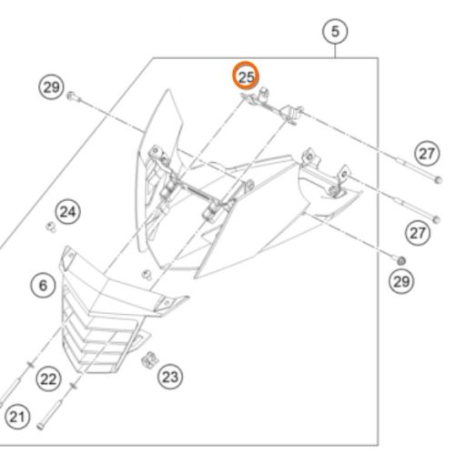 SOPORTE DE SPOLIER BAJO 200 DUKE 12-16