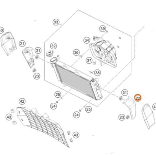 PROTECTOR DE RADIADOR 200 DUKE 12-16 IZQUIERDO