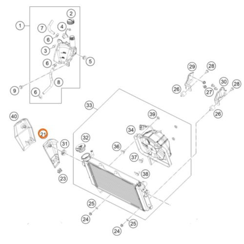 PROTECTOR DE RADIADOR 200 DUKE 12-16 DERECHO