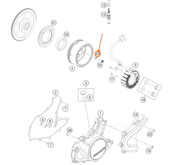 ARANDELA DE ROTOR 200/250/390 DUKE 12-18